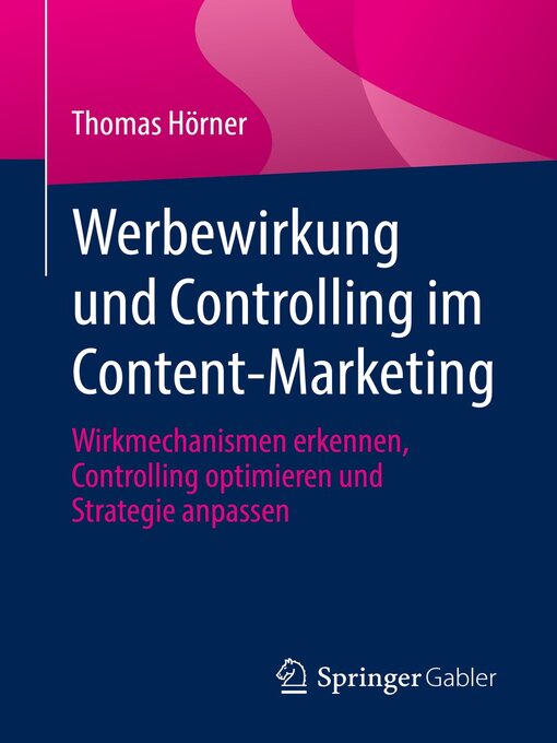 Title details for Werbewirkung und Controlling im Content-Marketing by Thomas Hörner - Available